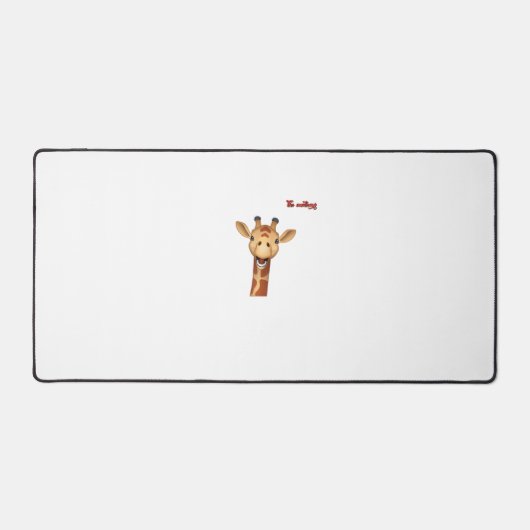 Emoji blij enthousiast Giraffe gezicht Bureaumat (Voorkant)