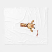 Emoji blij enthousiast Giraffe gezicht Fleece Deken (Voorkant (Horizontaal))