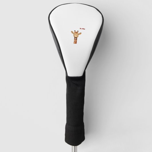 Emoji blij enthousiast Giraffe gezicht Golfheadcover (Voorkant)