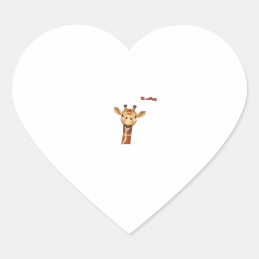 Emoji blij enthousiast Giraffe gezicht Hart Sticker (Voorkant)