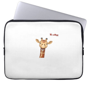 Emoji blij enthousiast Giraffe gezicht Laptop Sleeve