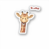 Emoji blij enthousiast Giraffe gezicht Sticker (Voorkant)