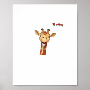 emoji blij enthousiaste giraffe gezicht  poster