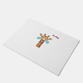 Emoji blij huilen giraffe gezicht deurmat (Schuin)