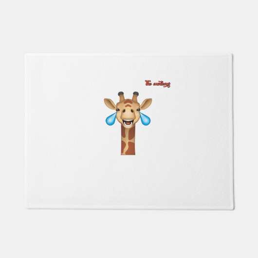 Emoji blij huilen giraffe gezicht deurmat (Voorkant)