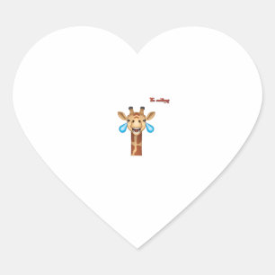 Emoji blij huilen giraffe gezicht hart sticker