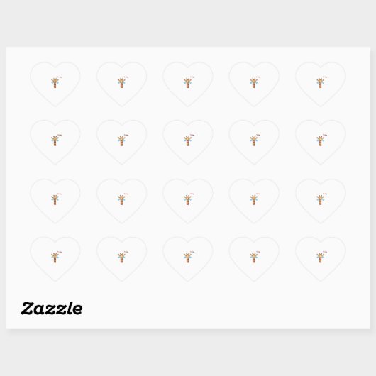 Emoji blij huilen giraffe gezicht hart sticker (Vel)