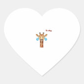 Emoji blij huilen giraffe gezicht hart sticker (Voorkant)