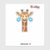 Emoji blij huilen giraffe gezicht sticker (Vel)