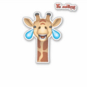 Emoji blij huilen giraffe gezicht sticker (Voorkant)