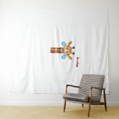 Emoji blij huilen giraffe gezicht wandkleed (In Situ (horizontaal))