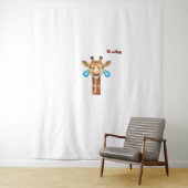 Emoji blij huilen giraffe gezicht wandkleed (In situ)