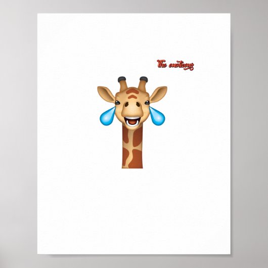 emoji blij huilende giraffe gezicht poster (Voorkant)