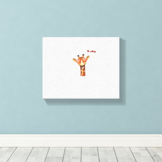 emoji blij liefde ogen giraffe gezicht  canvas afdruk (Insitu (Houten vloer))
