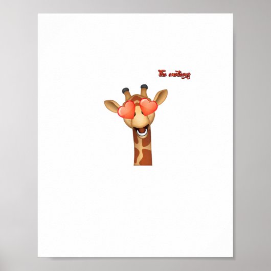 emoji blij liefde ogen giraffe gezicht  poster (Voorkant)