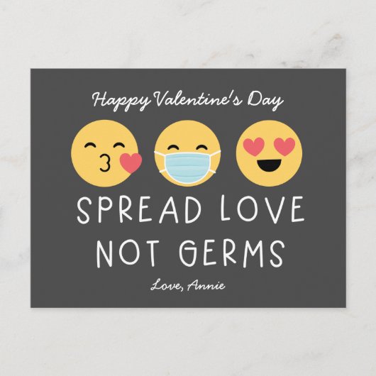 Emoji Classroom Valentijn - Grijs Briefkaart (Voorkant)