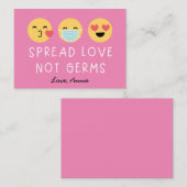 Emoji Classroom Valentijn - Roze Notitiekaartje (Voorkant / Achterkant)