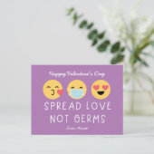 Emoji Classroom Valentine - Purple Briefkaart (Staand voorkant)