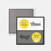 Emoji Clean Dirty Dishwasher Magnet (Voorkant / Achterkant)