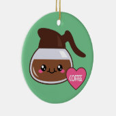 Emoji Coffee Pot Keramisch Ornament (Rechts)