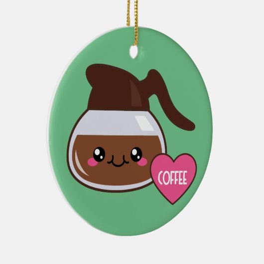 Emoji Coffee Pot Keramisch Ornament (Rechts)