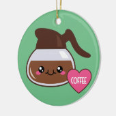 Emoji Coffee Pot Keramisch Ornament (Links)