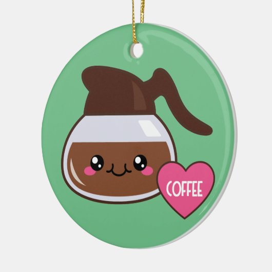 Emoji Coffee Pot Keramisch Ornament (Links)