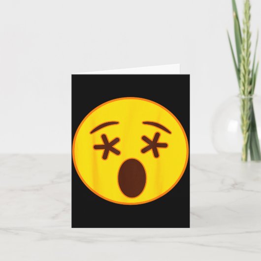 Emoji Crossed Out Eyes Yellow Smile Face  Kaart (Voorkant)