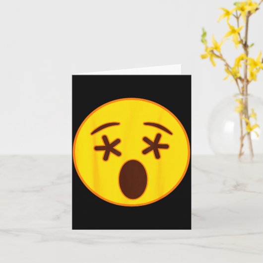 Emoji Crossed Out Eyes Yellow Smile Face  Kaart (Gele Bloem)