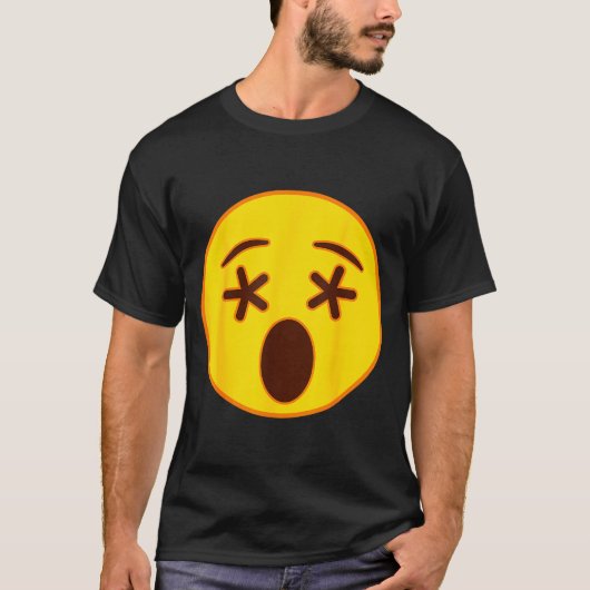 Emoji Crossed Out Eyes Yellow Smile Face  T-shirt (Voorkant)