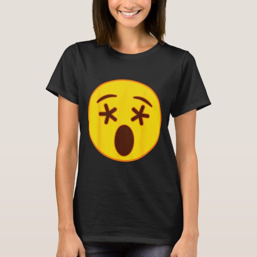 Emoji Crossed Out Eyes Yellow Smile Face  T-shirt (Voorkant)