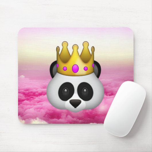 Emoji Crowned Panda Muismat (Met muis)