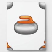 Emoji Curling Steen Fotoplaat (Voorkant)