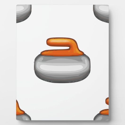 Emoji Curling Steen Fotoplaat (Voorkant)
