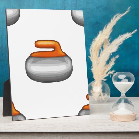 Emoji Curling Steen Fotoplaat (Zijkant)