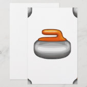 Emoji Curling Stone Briefpapier (Voorkant / Achterkant)