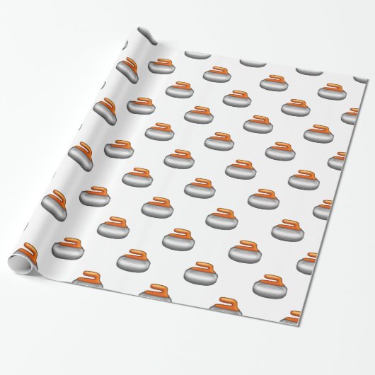 Emoji Curling Stone Cadeaupapier (Uitgerold)