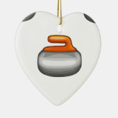 Emoji Curling Stone Keramisch Ornament (Rechts)
