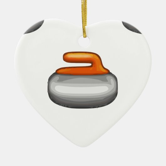 Emoji Curling Stone Keramisch Ornament (Voorkant)