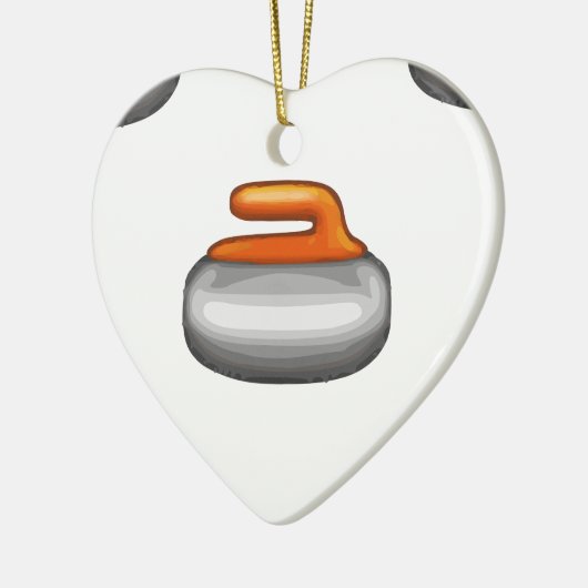 Emoji Curling Stone Keramisch Ornament (Links)