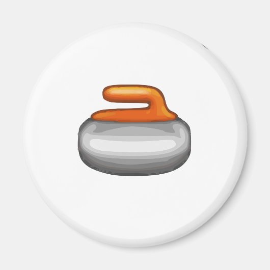 Emoji Curling Stone Magneet (Voorkant)