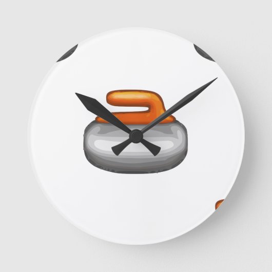 Emoji Curling Stone Ronde Klok (Voorkant)