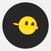 Emoji Dab Dabbing Yellow Smile Face  Ronde Sticker (Voorkant)