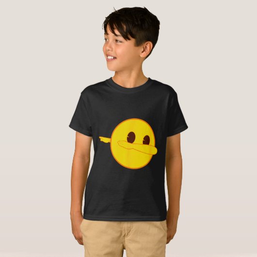 Emoji Dab Dabbing Yellow Smile Face  T-shirt (Voorkant volledig)