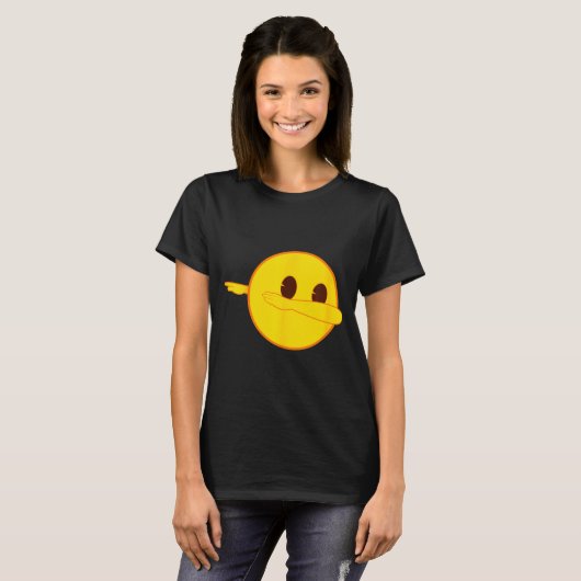 Emoji Dab Dabbing Yellow Smile Face  T-shirt (Voorkant volledig)