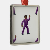 Emoji Dancing Man Metalen Ornament (Rechts)