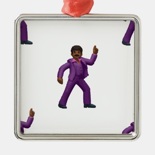 Emoji Dancing Man Metalen Ornament (Voorkant)