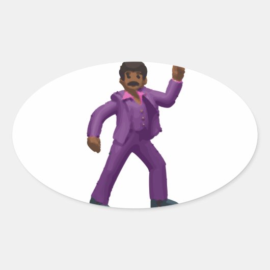 Emoji Dancing Man Ovale Sticker (Voorkant)