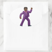 Emoji Dancing Man Ovale Sticker (Tas)