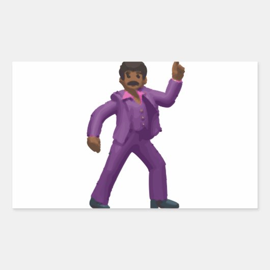 Emoji Dancing Man Rechthoekige Sticker (Voorkant)